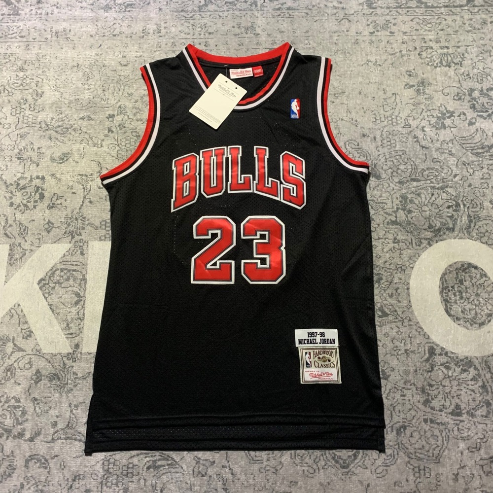 Mitchell & Ness Michael Jordan Bulls Jersey Mens M Black NEW 1997-98 Hardwood